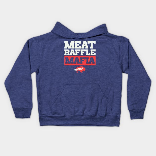 Meat Raffle Mafia Buffalo NY Funny Meat Raffle Shirt Kids Hoodie by PodDesignShop